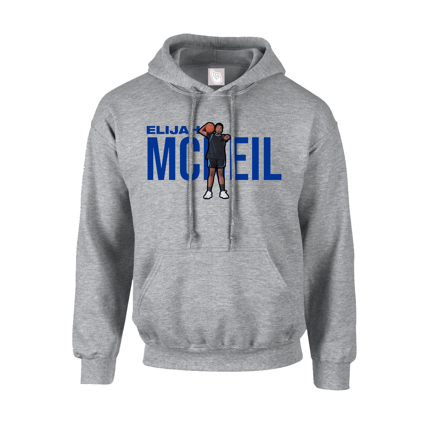Youth Hoodie — Player Name in Grey