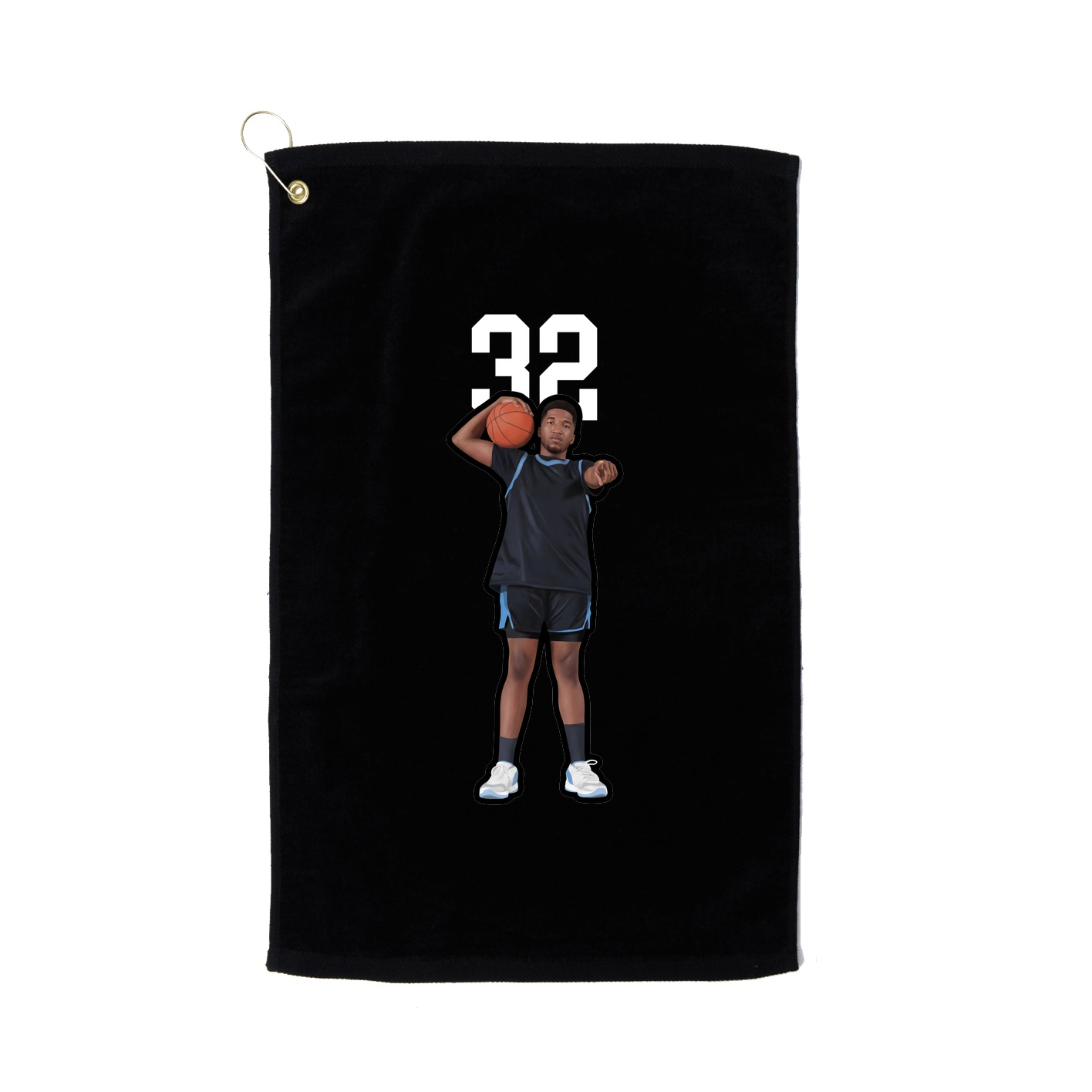 Golf Towel — Number Top in Black