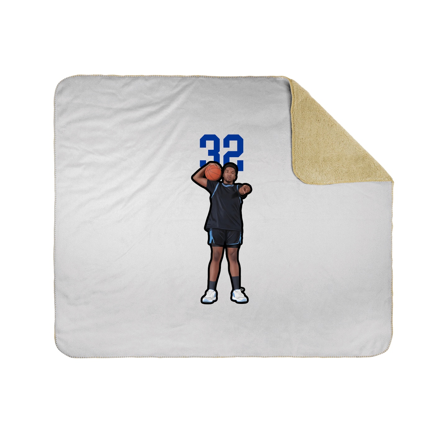 Throw Blanket — Number Top in White