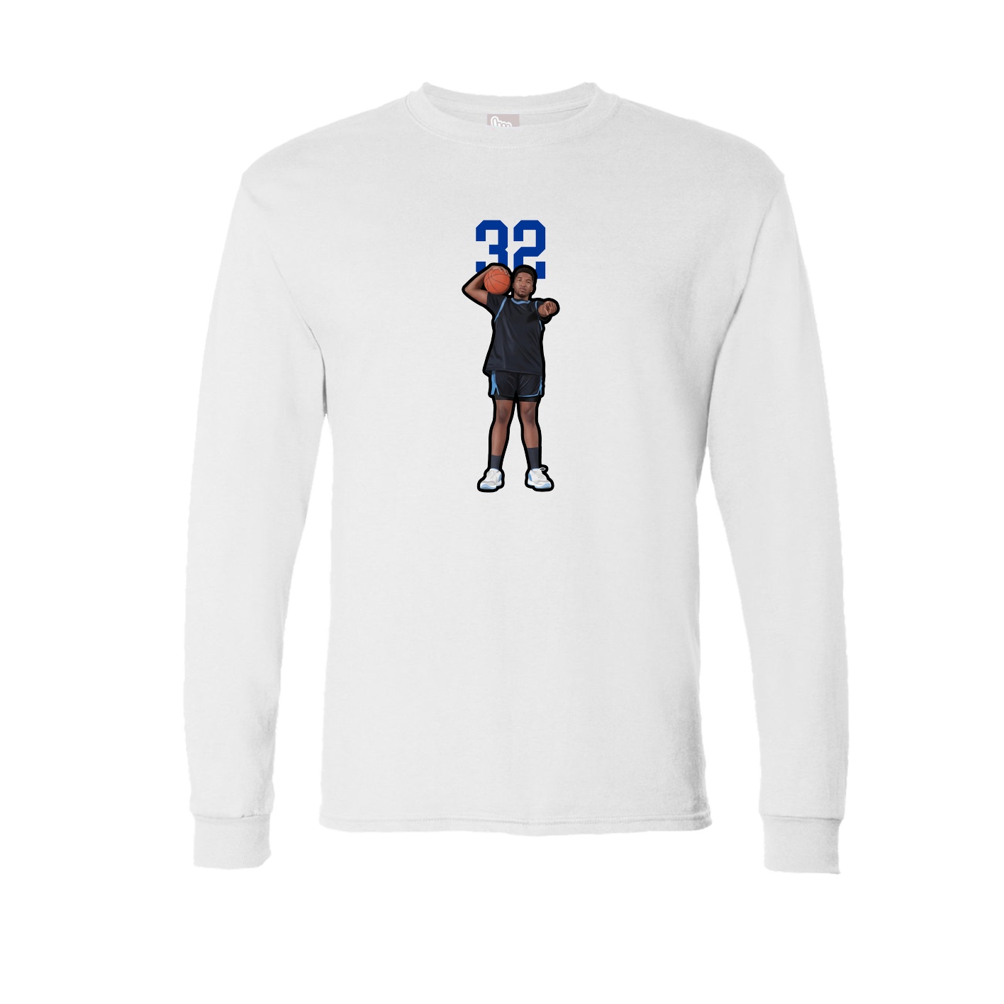 Long Sleeve Tee — Number Top in White