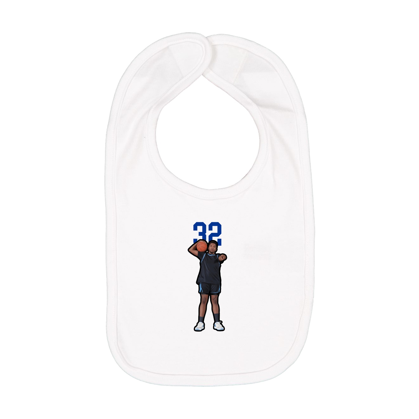 Infant Bib — Number Top in White
