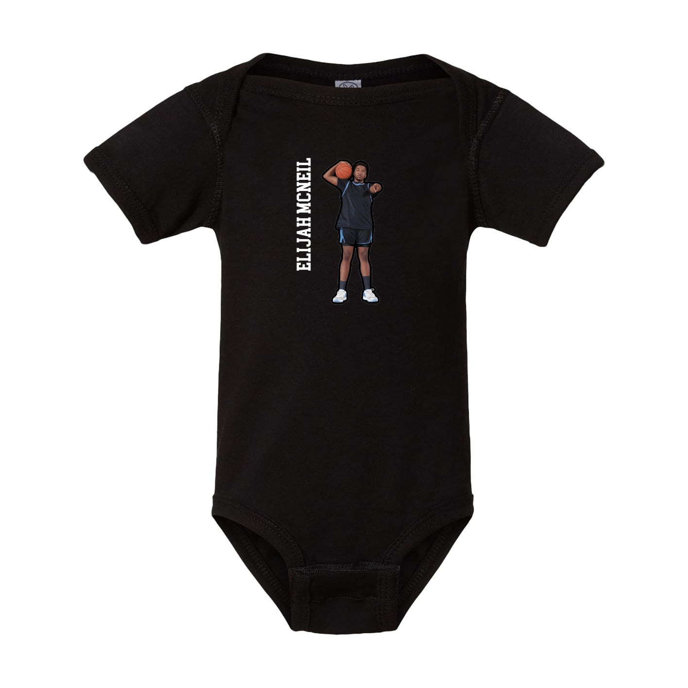 Baby Onesie — Name Vertical in Black