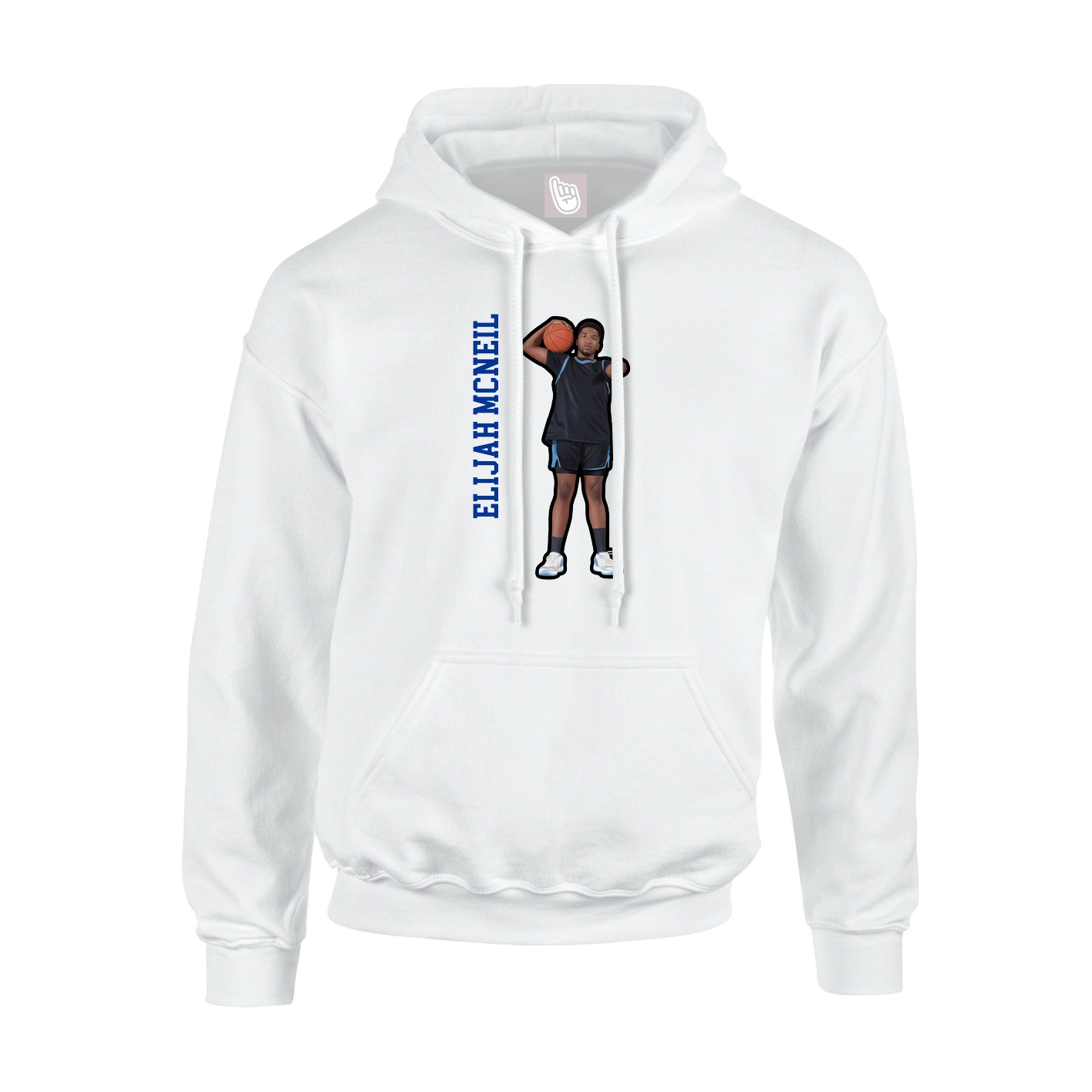 Hoodie — Name Vertical in White