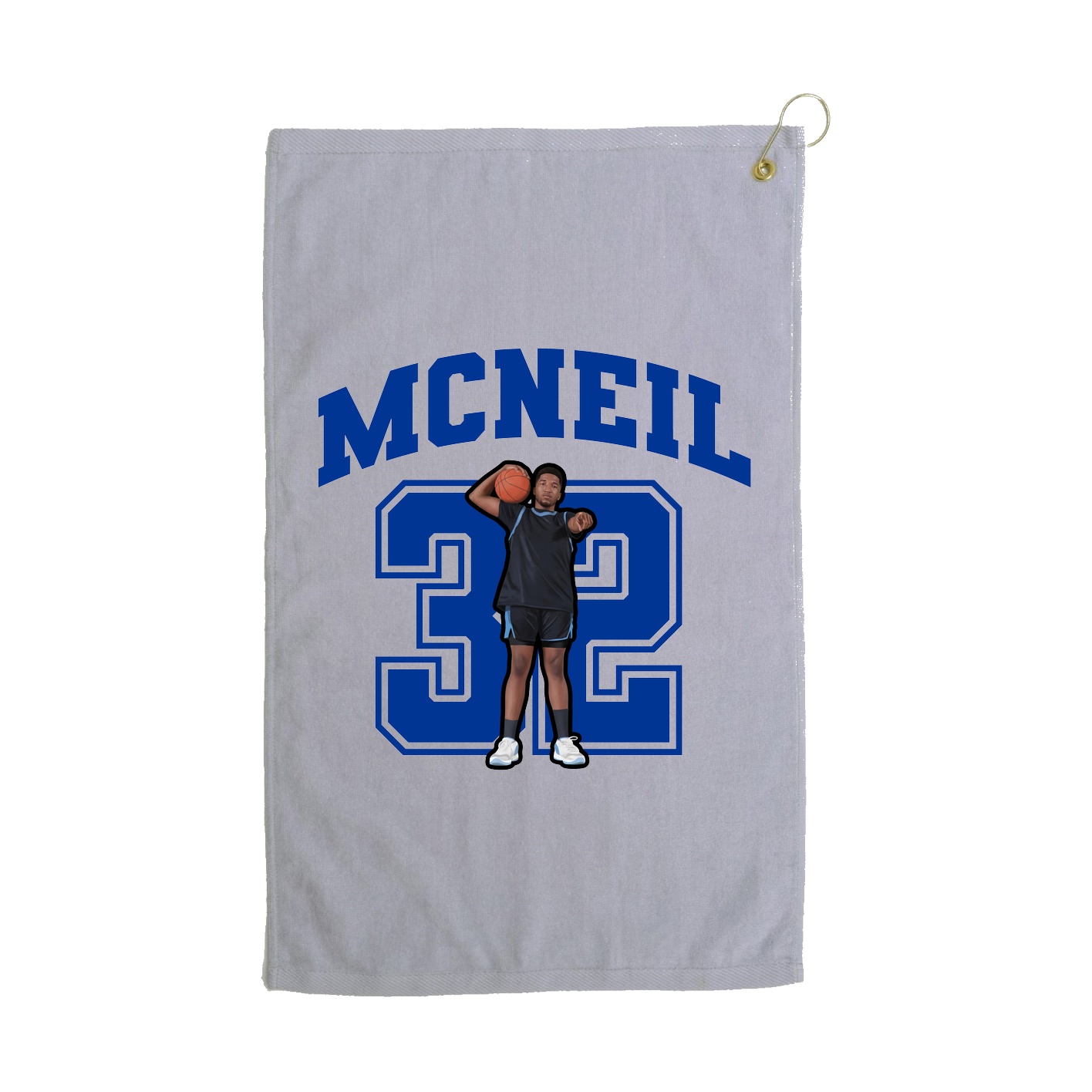 Golf Towel — Number in Grey