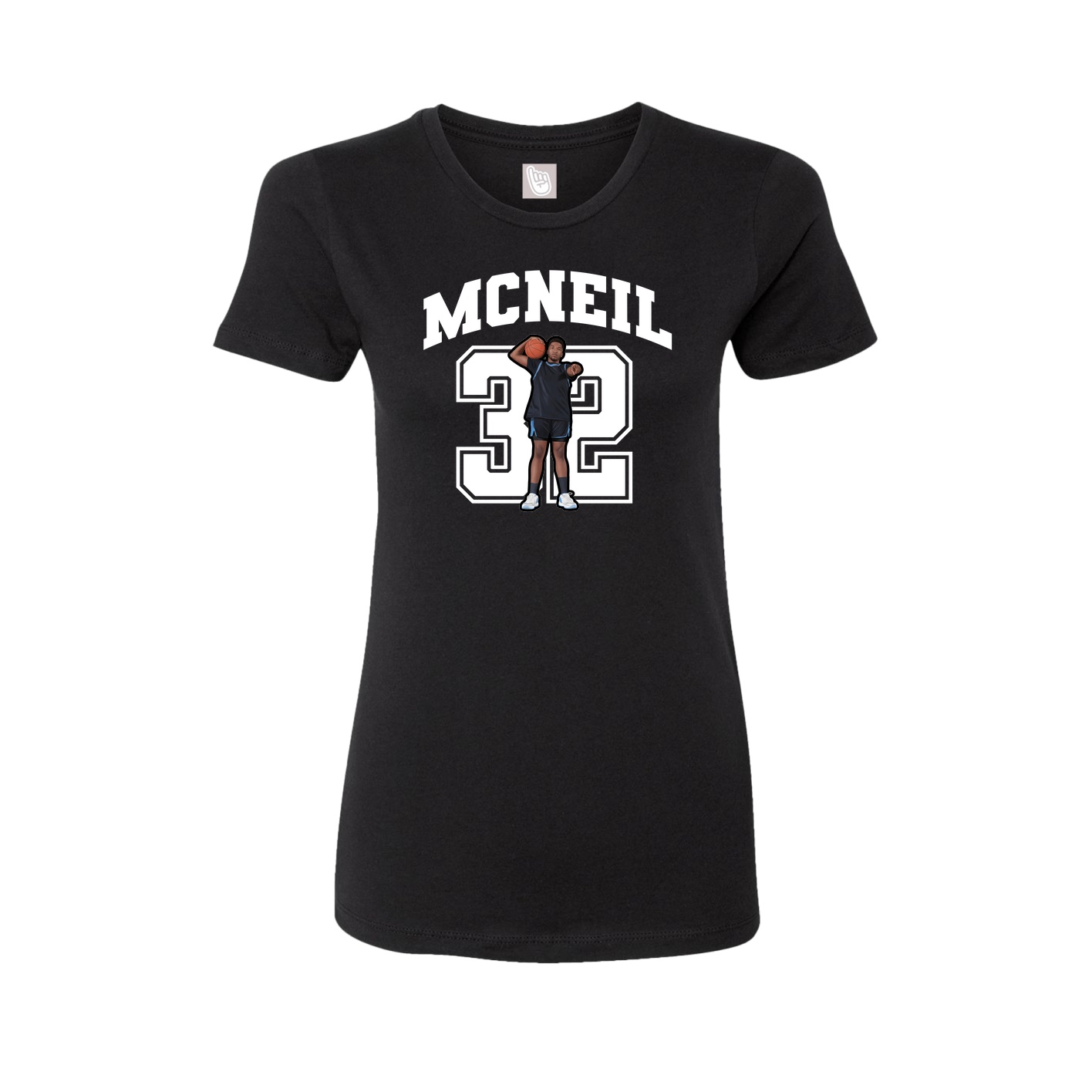 Fitted Women's Tee — Number in Black
