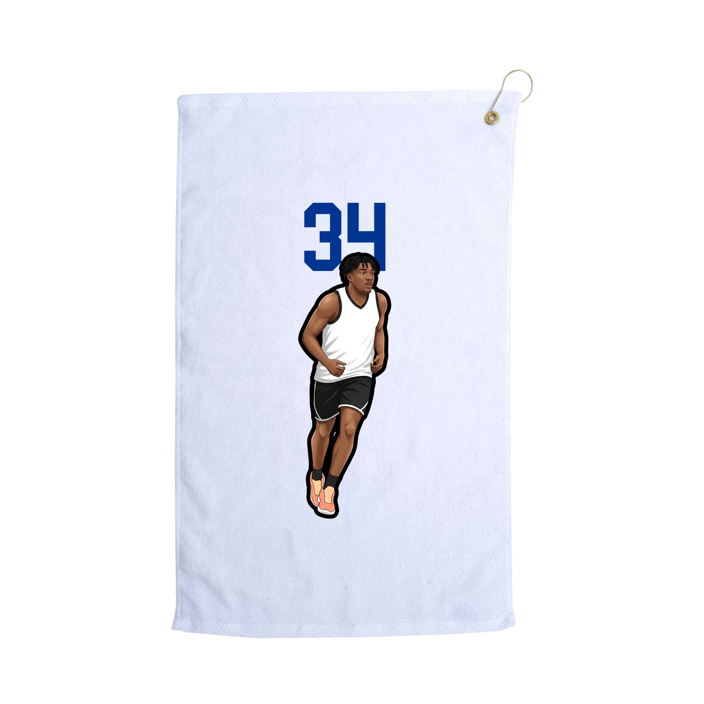 Golf Towel — Number Top in White