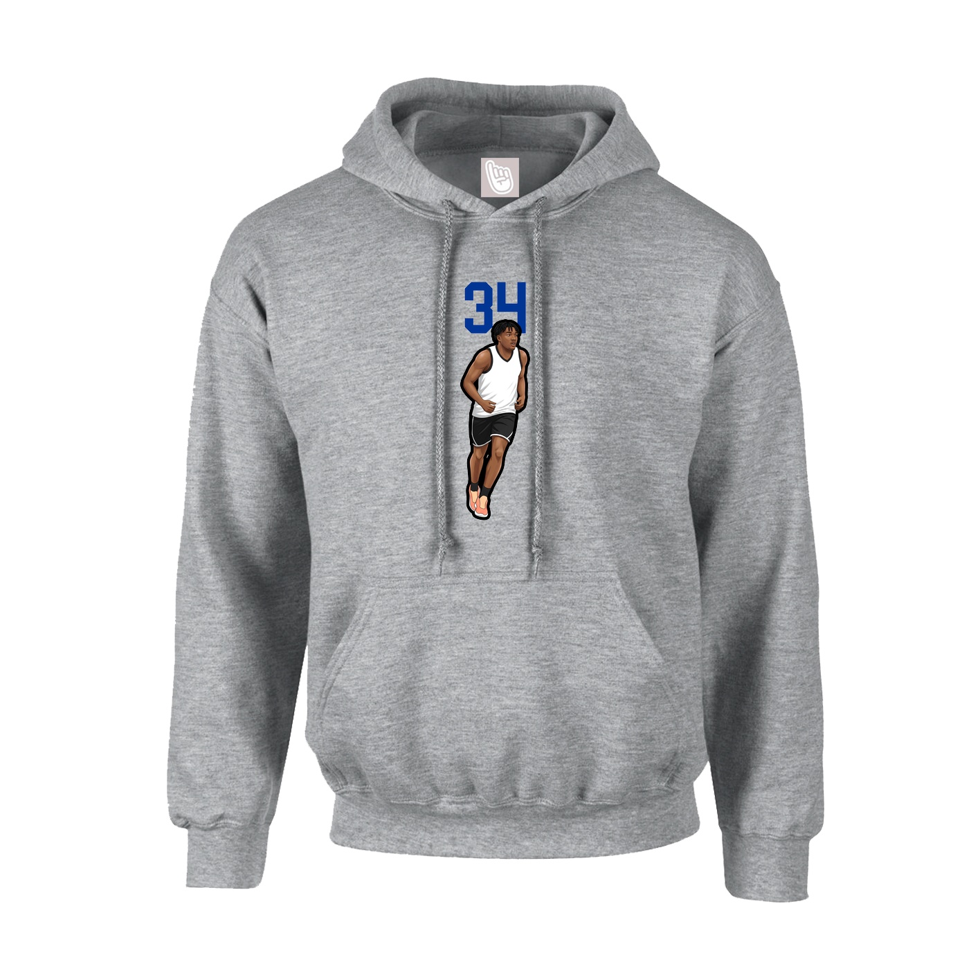 Youth Hoodie — Number Top in Grey