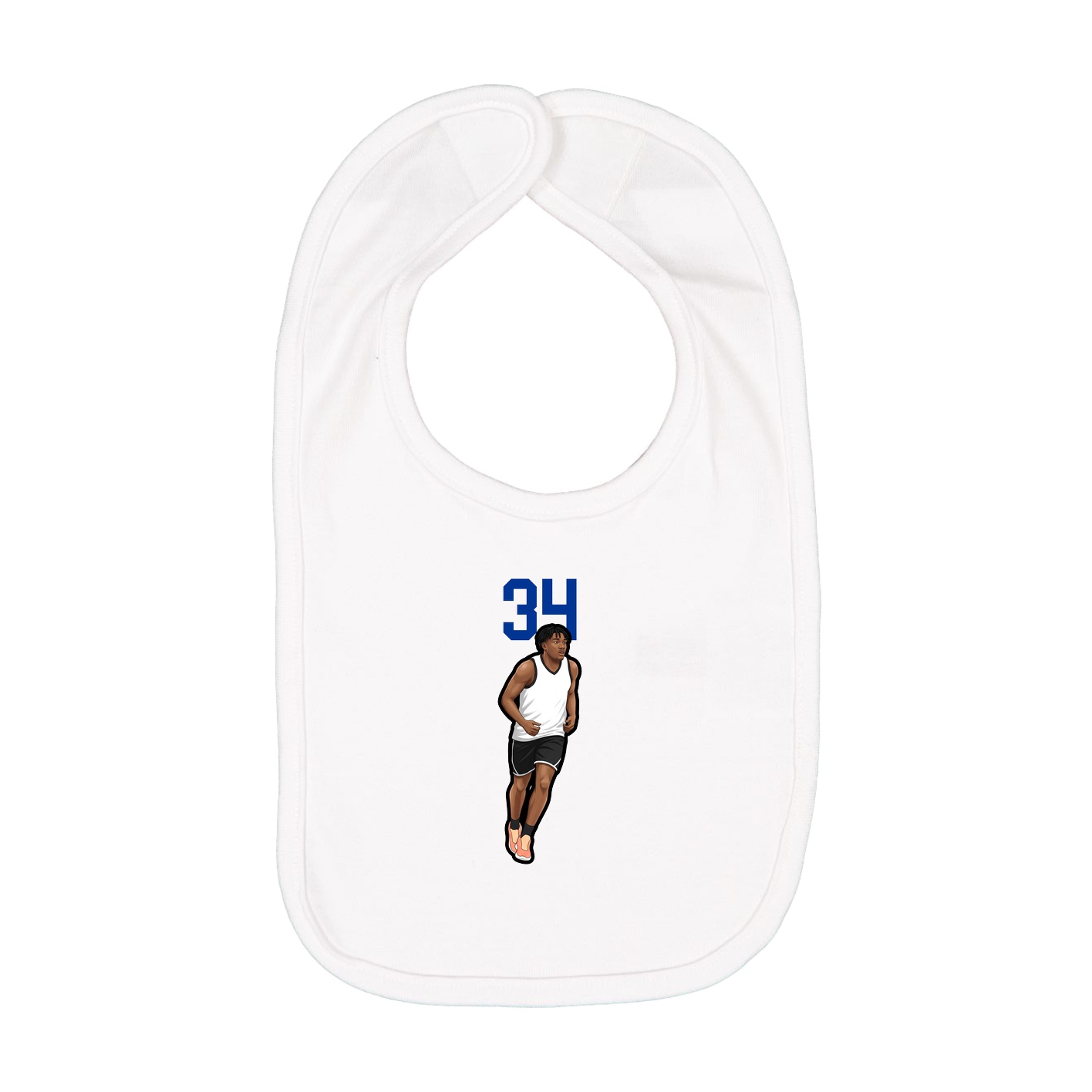 Infant Bib — Number Top in White