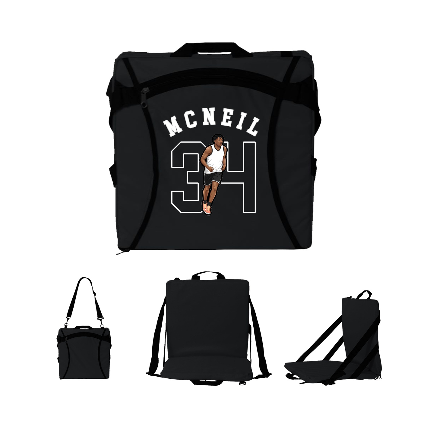 Folding Stadium Seat — Shirsey Arch in Black