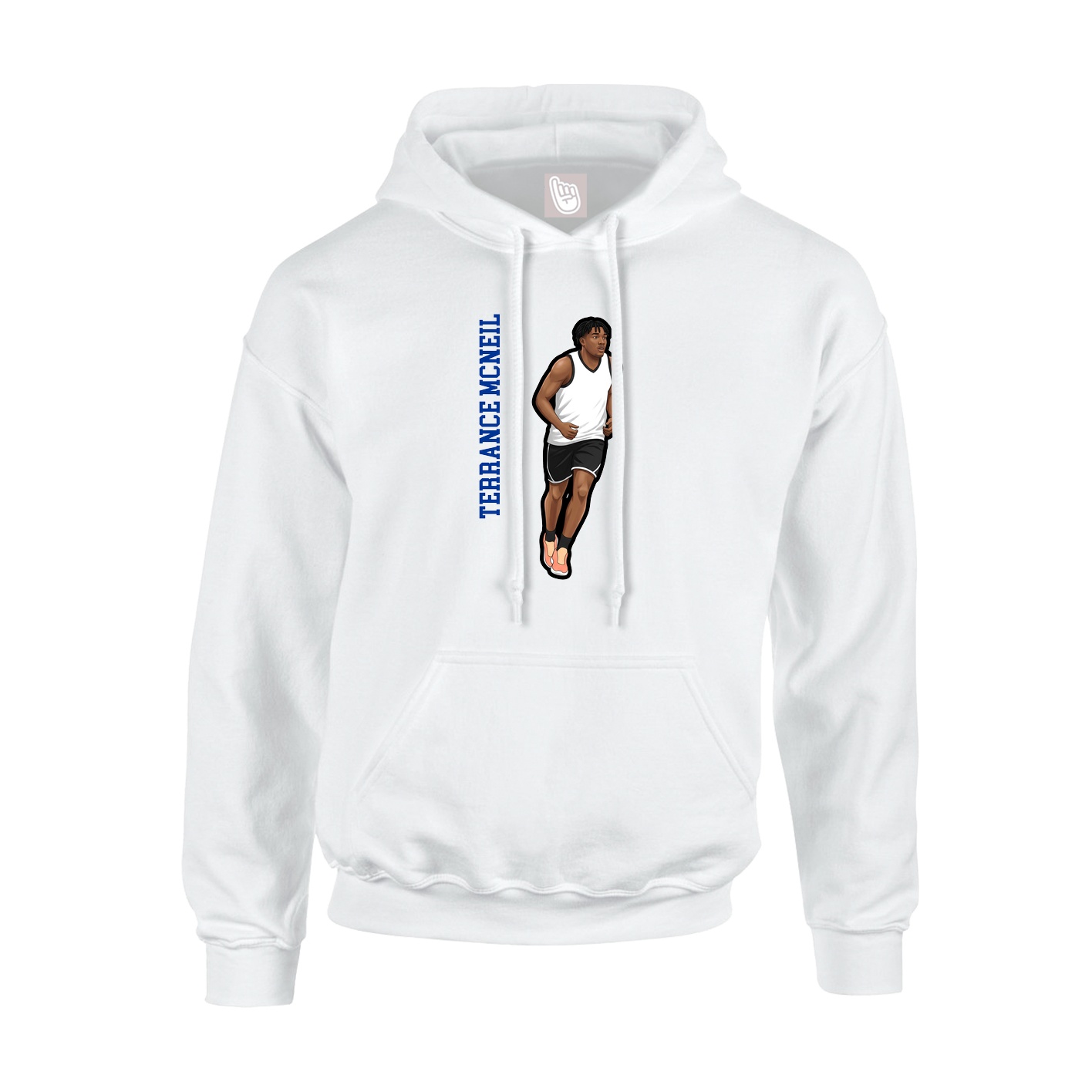 Hoodie — Name Vertical in White