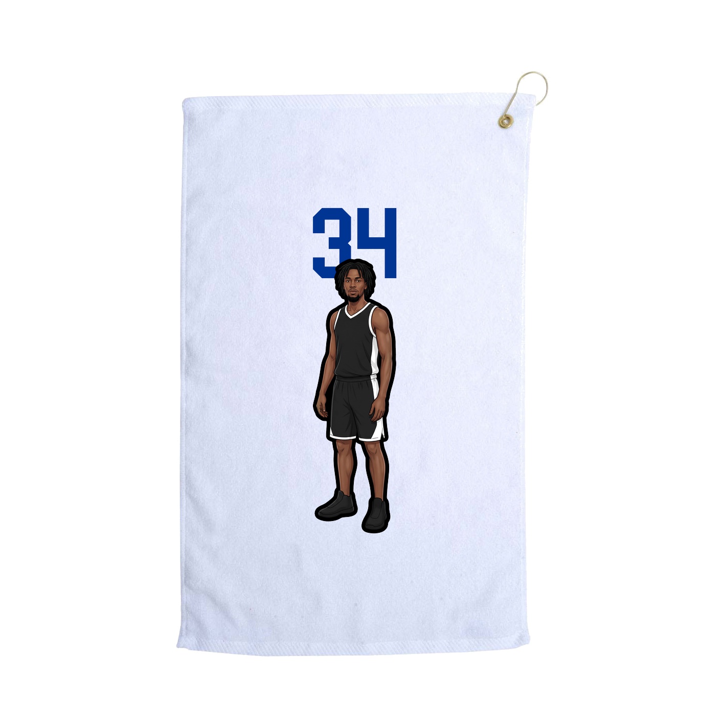 Golf Towel — Number Top in White