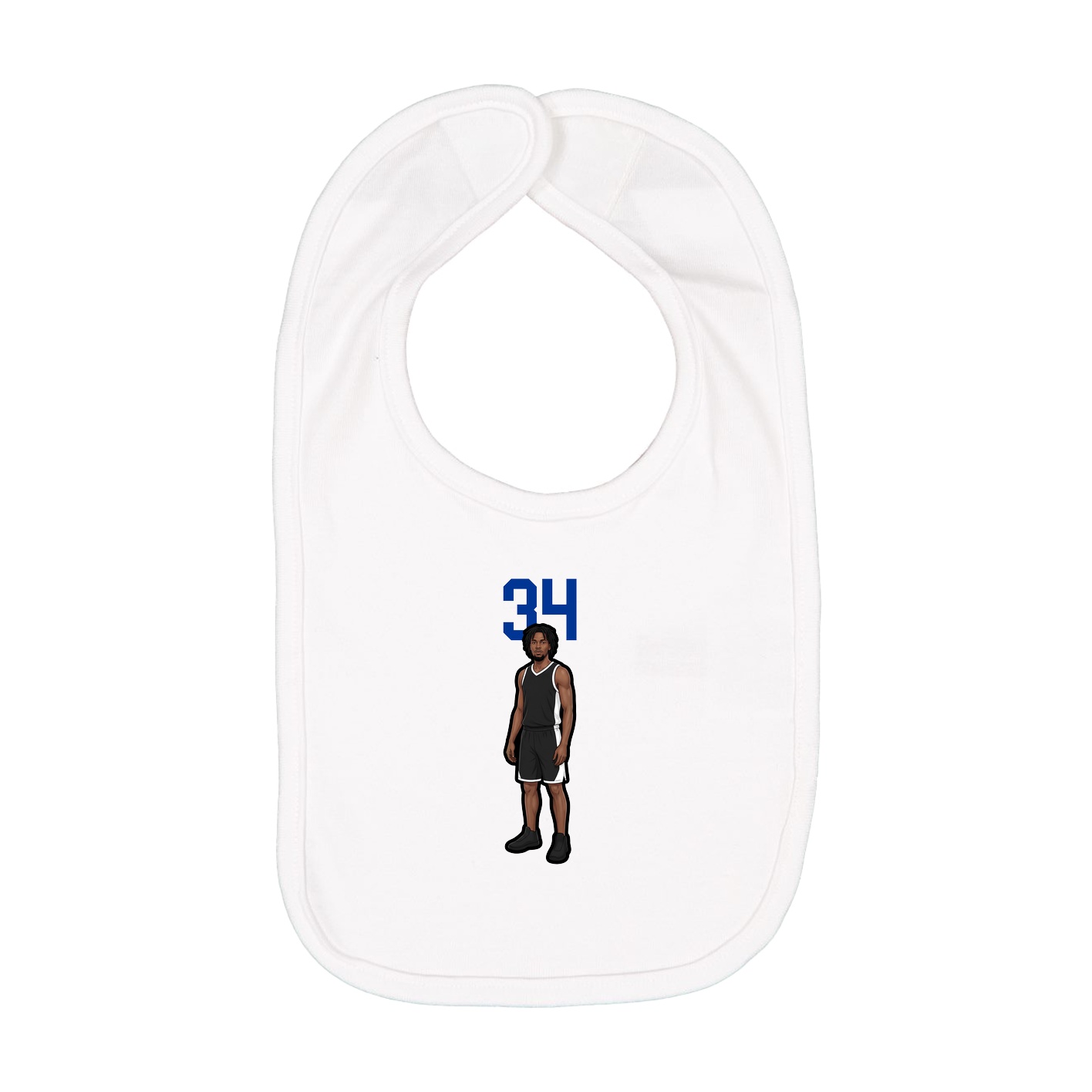 Infant Bib — Number Top in White