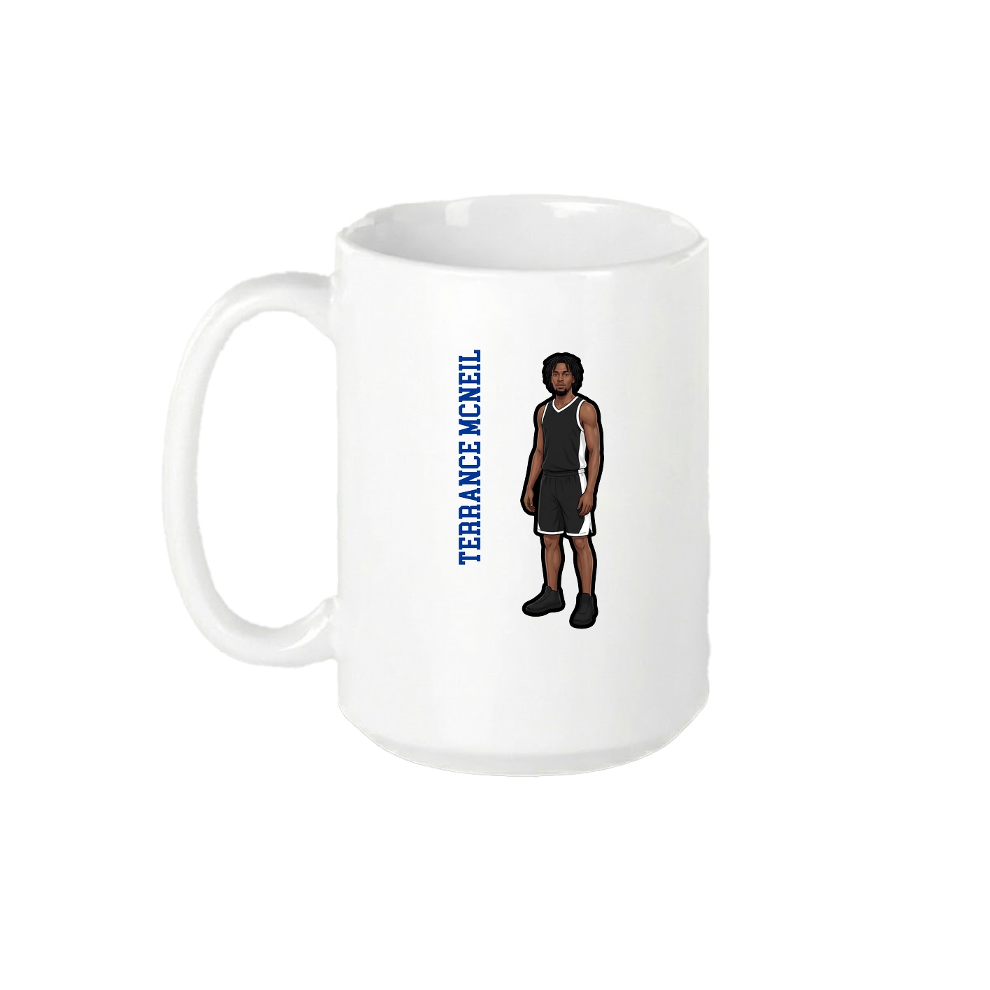 15oz Coffee Mug — Name Vertical in White