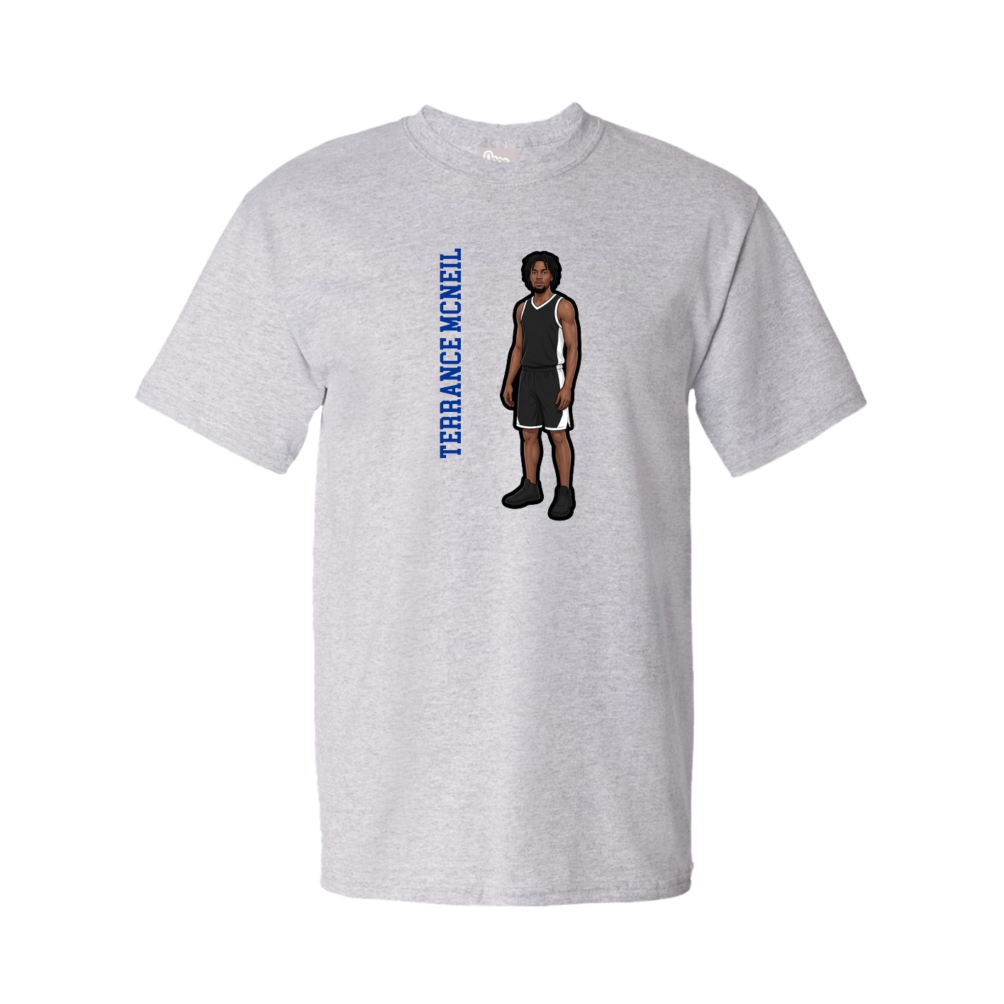 Tee — Name Vertical in Grey