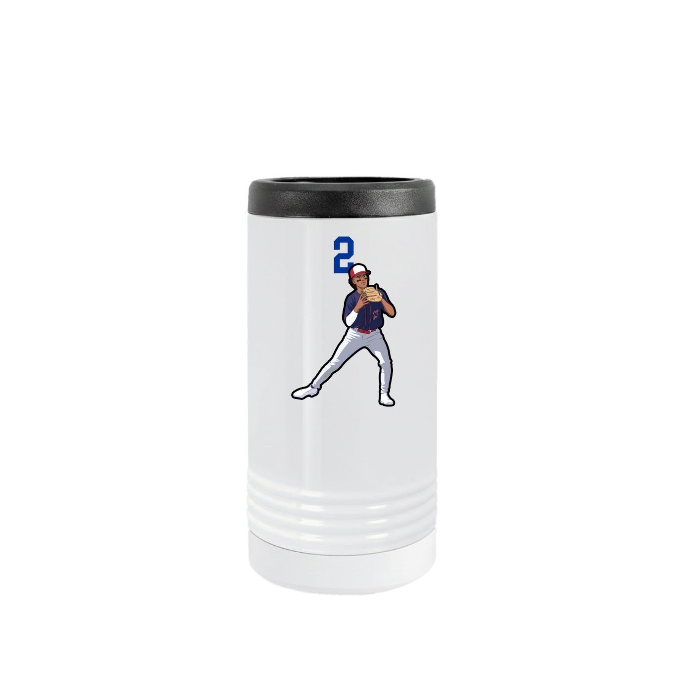 Slim Beverage Holder — Number Top in White