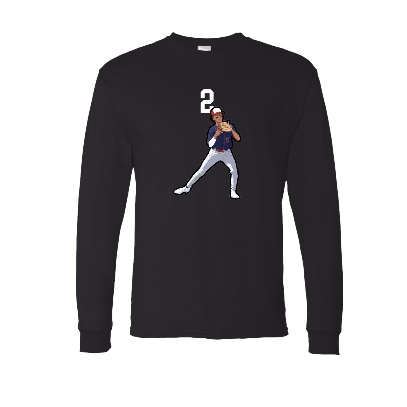 Long Sleeve Tee — Number Top in Black