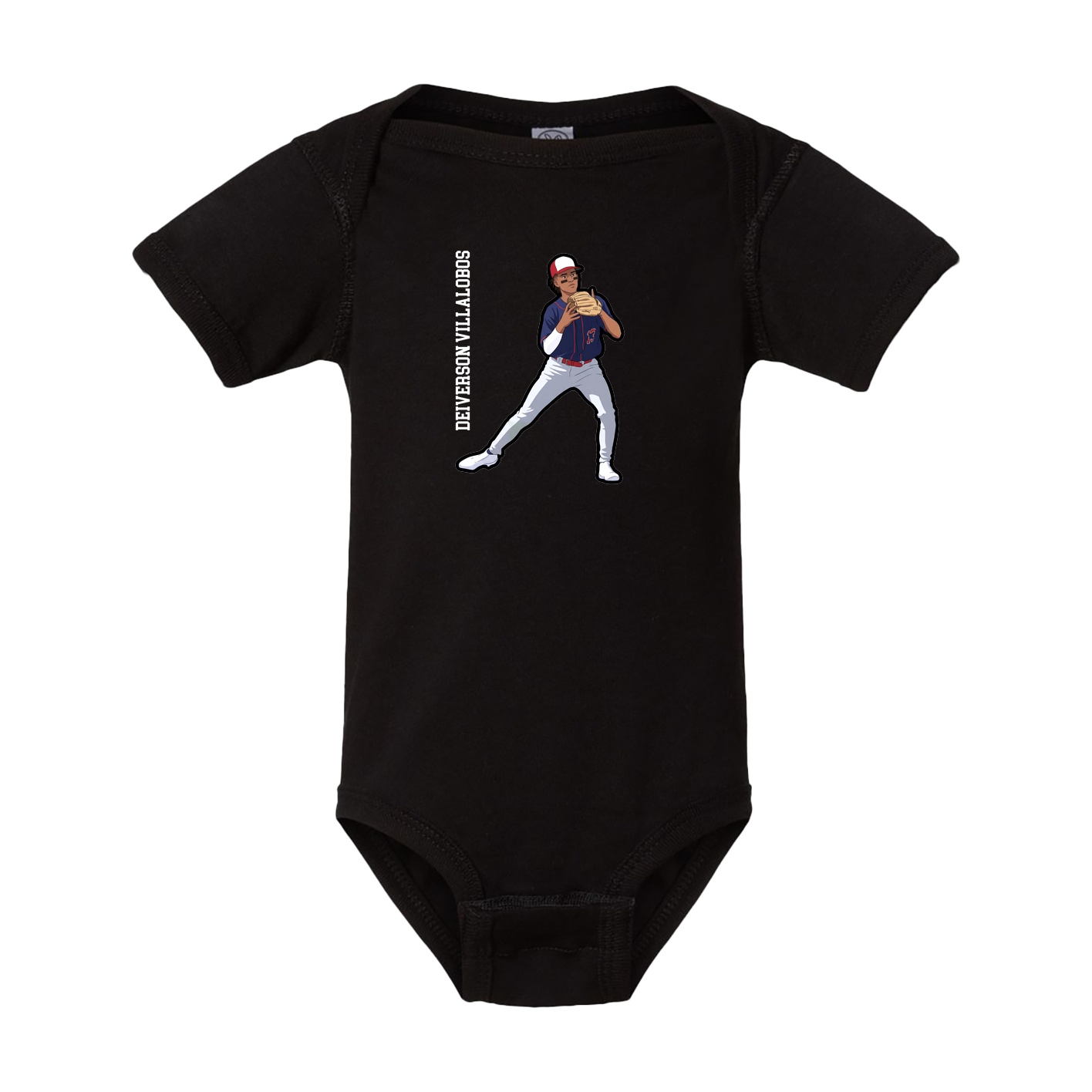 Baby Onesie — Name Vertical in Black