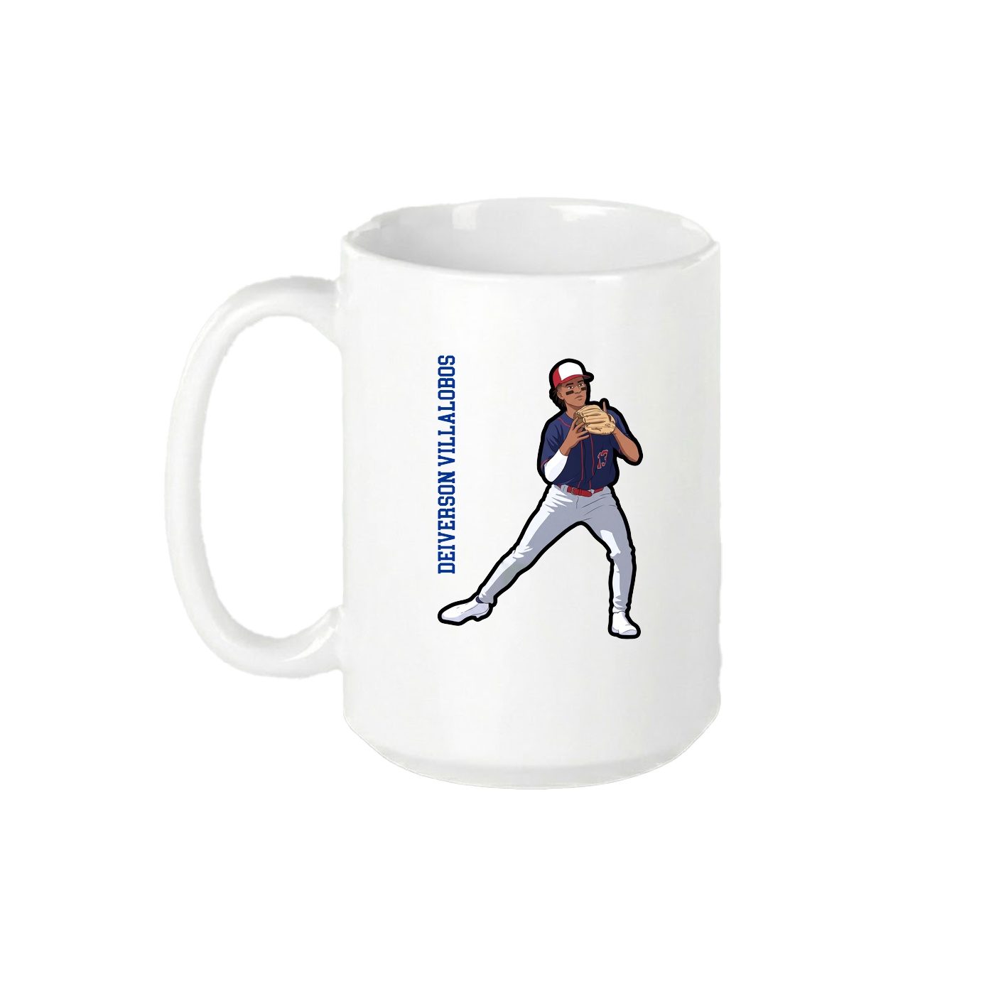 15oz Coffee Mug — Name Vertical in White