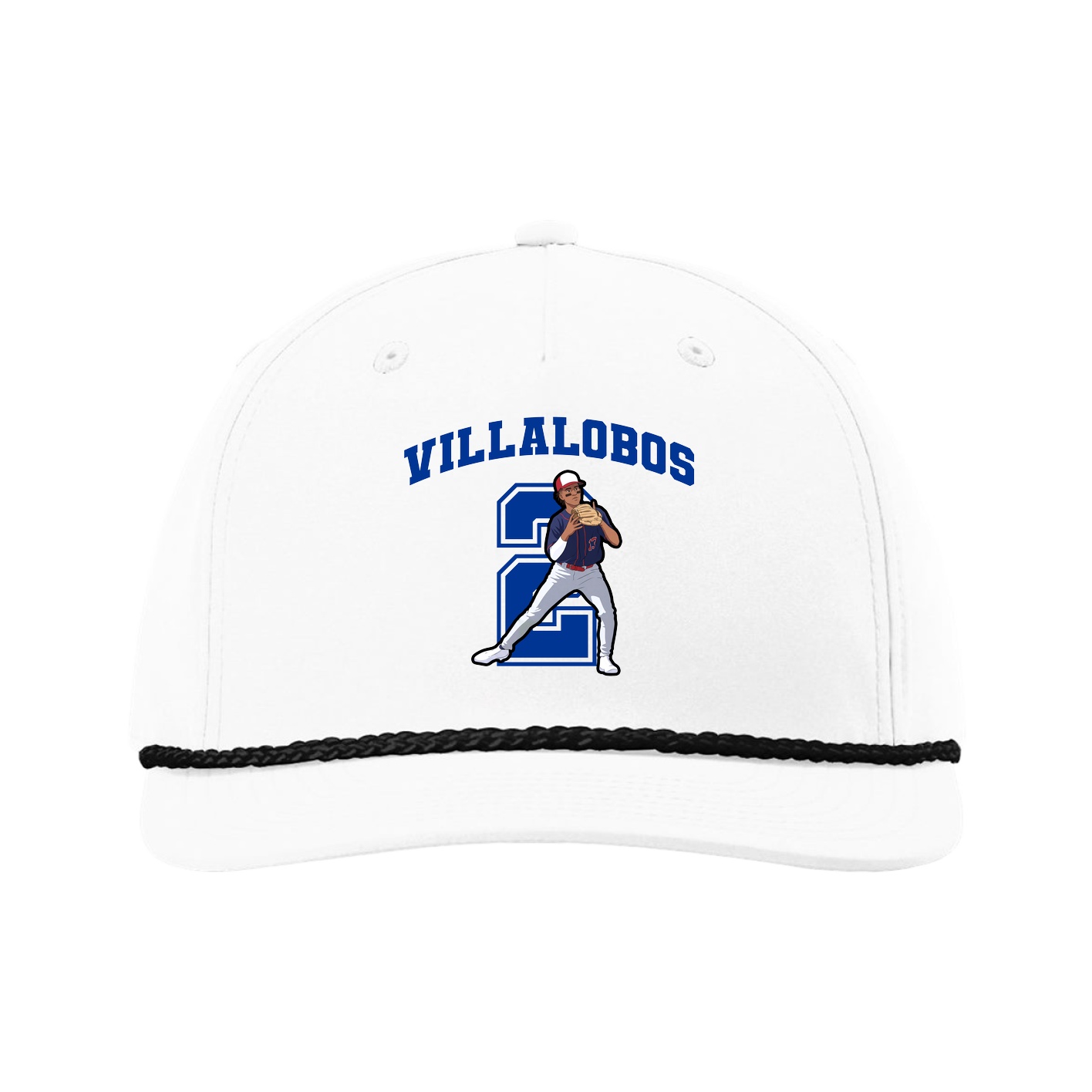 Five-Panel Classic Rope Cap — Number in White
