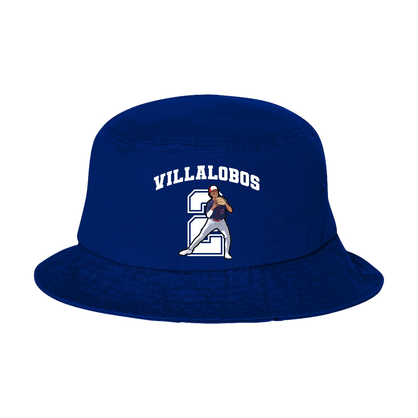 Bucket Cap — Number in Royal Blue