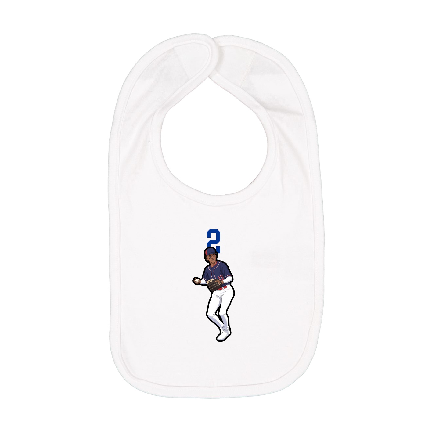 Infant Bib — Number Top in White