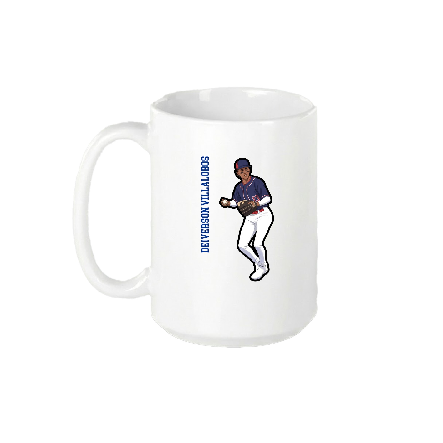 15oz Coffee Mug — Name Vertical in White