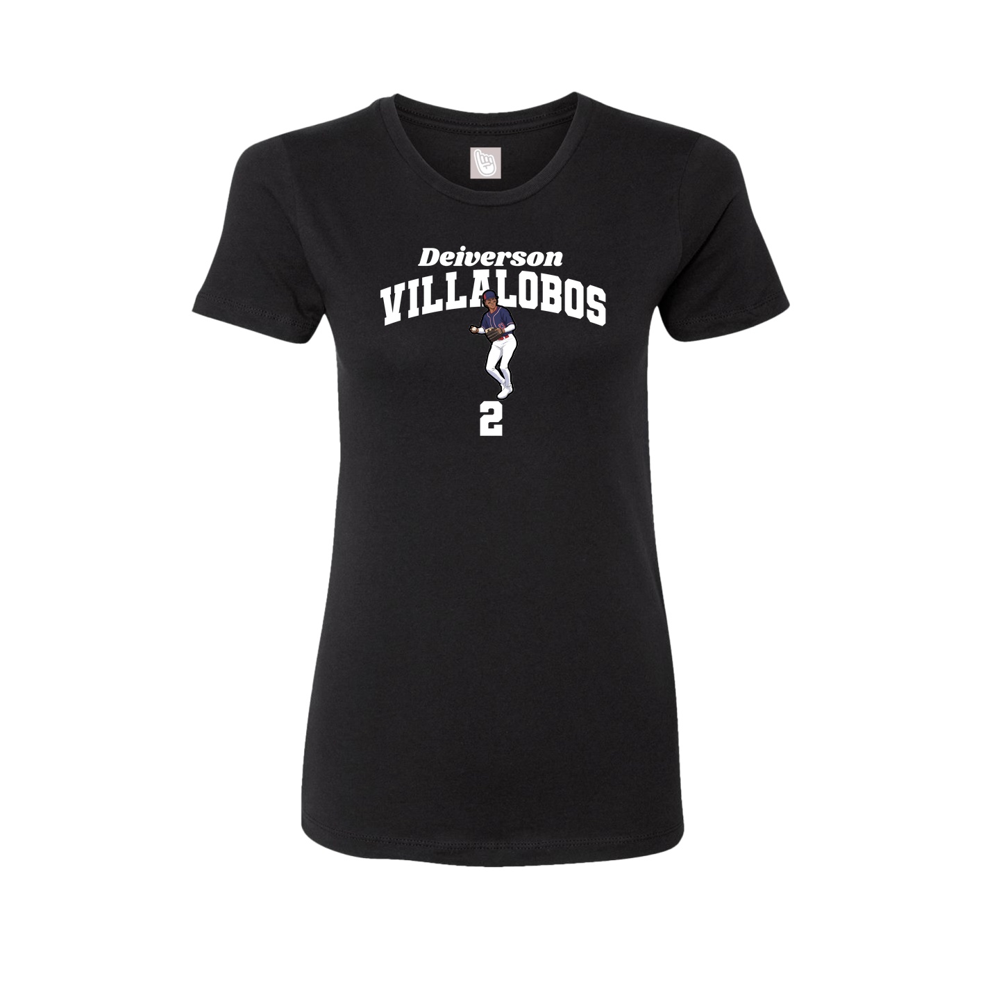 Fitted Women's Tee — Signature Arch in Black