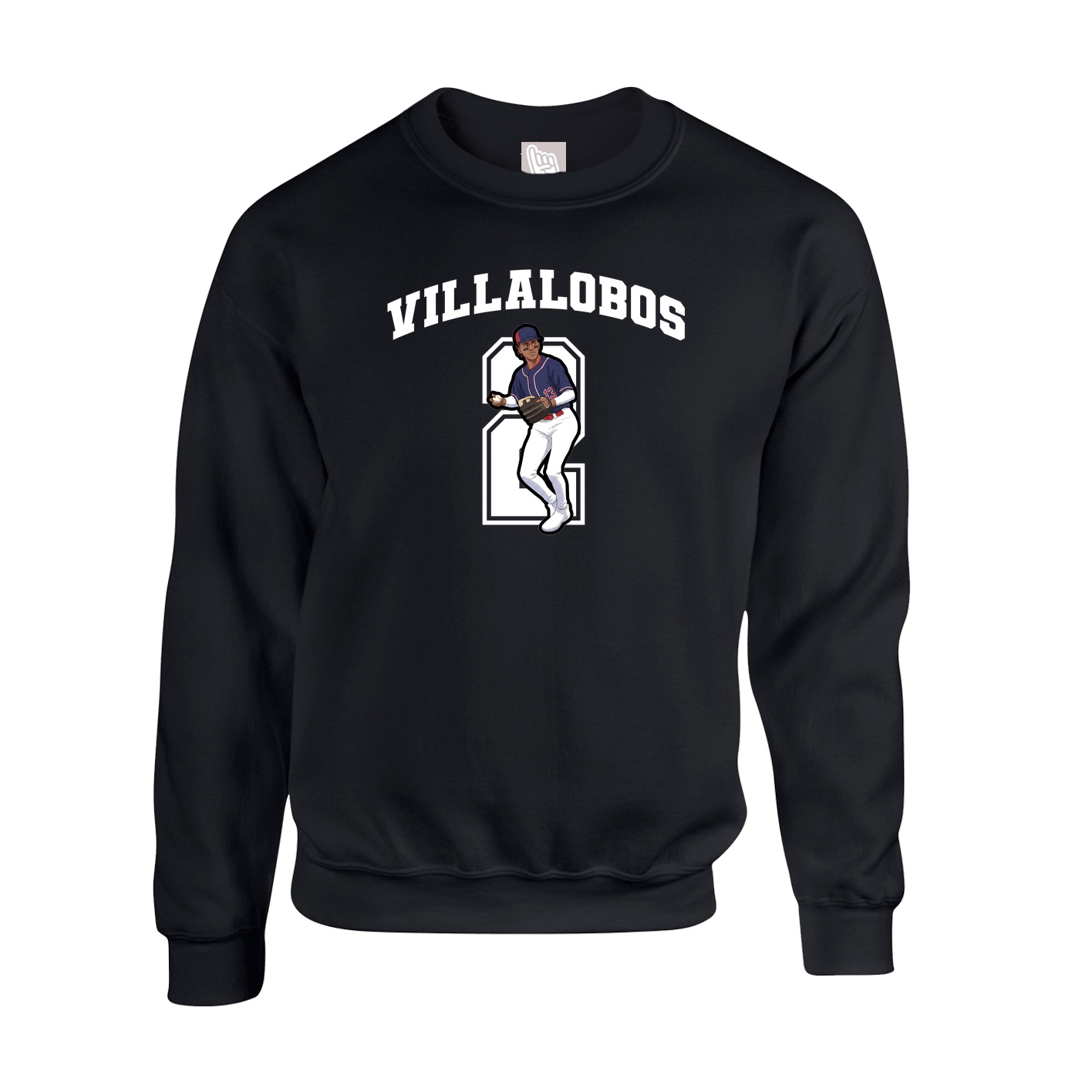 Fleece Crew — Number in Black