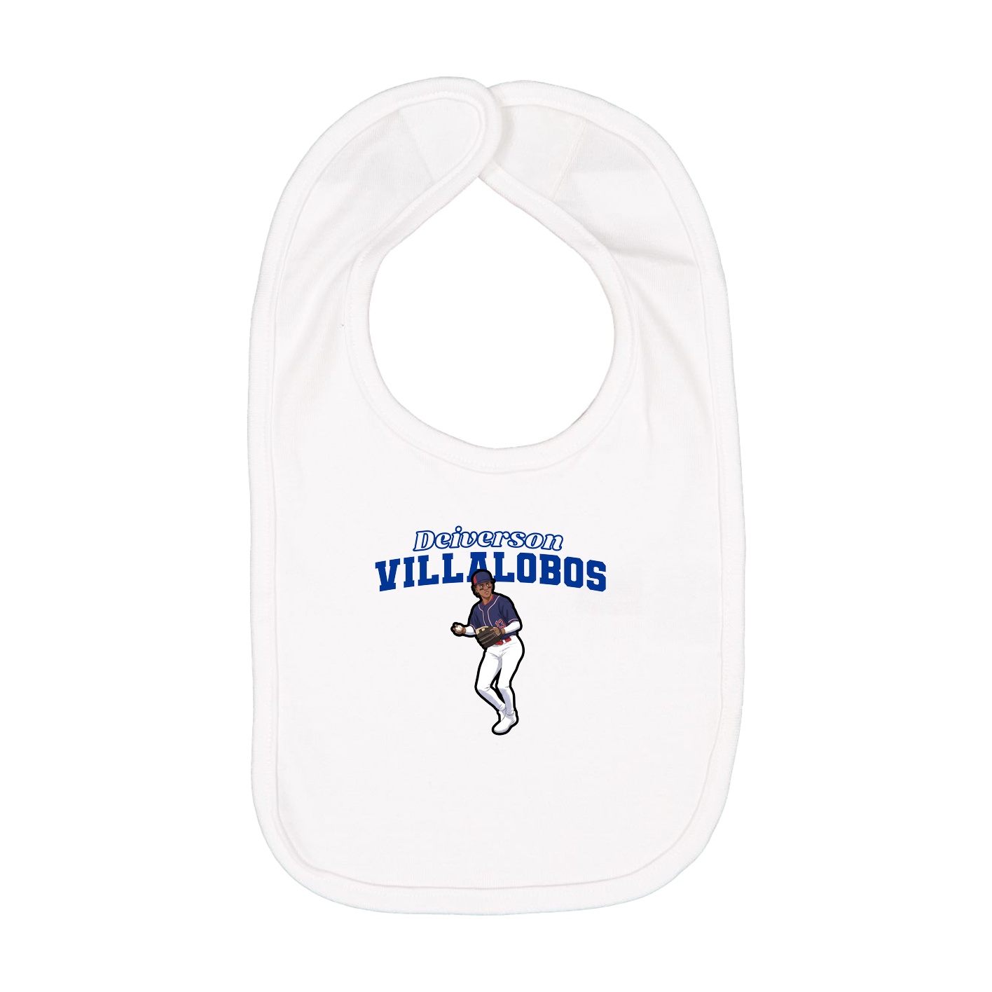 Infant Bib — Name Arch in White