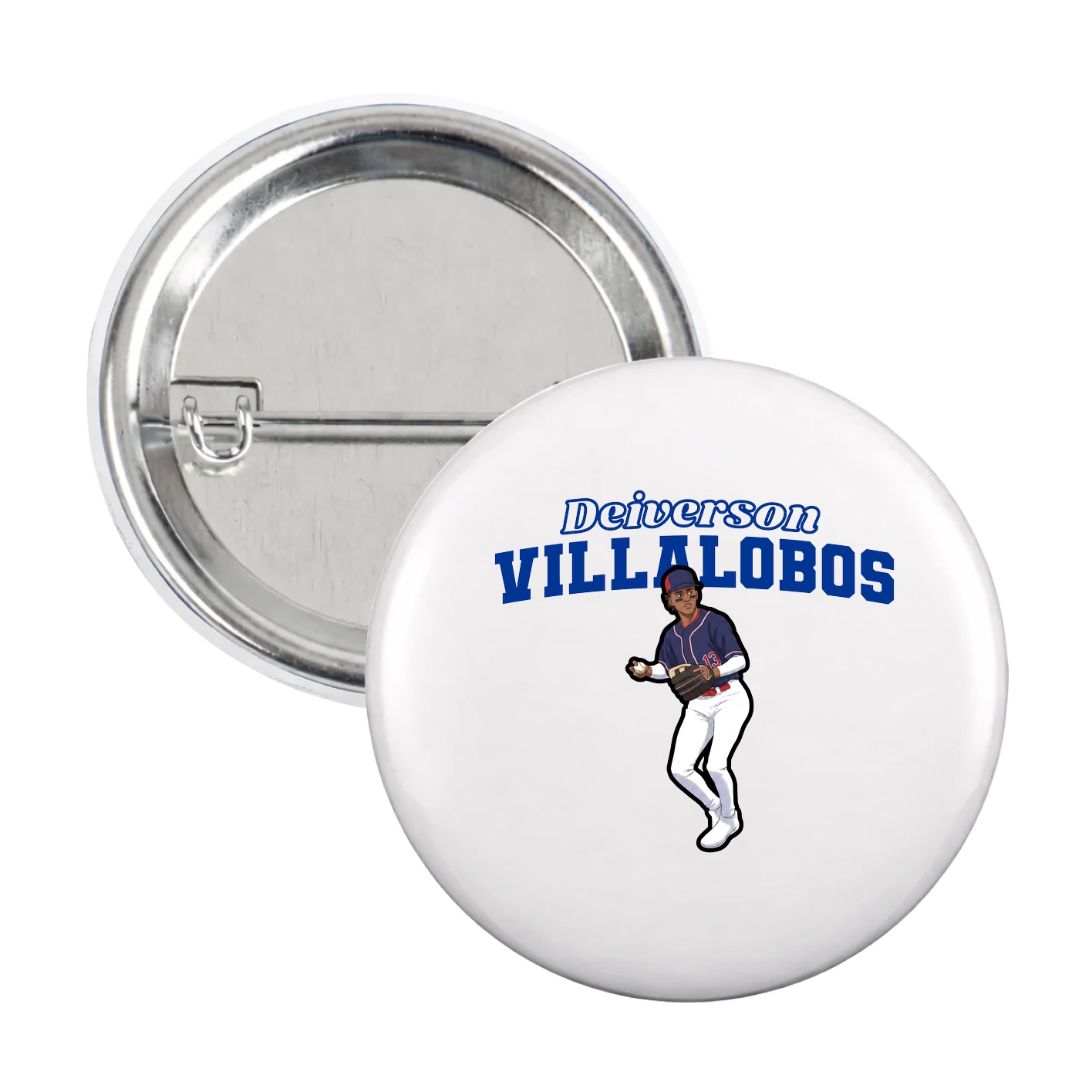 Game Day Button — Name Arch in White