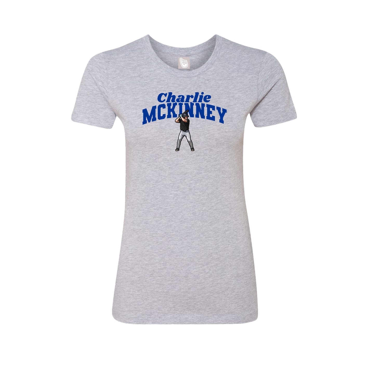 Fitted Women's Tee — Signature Arch in Grey