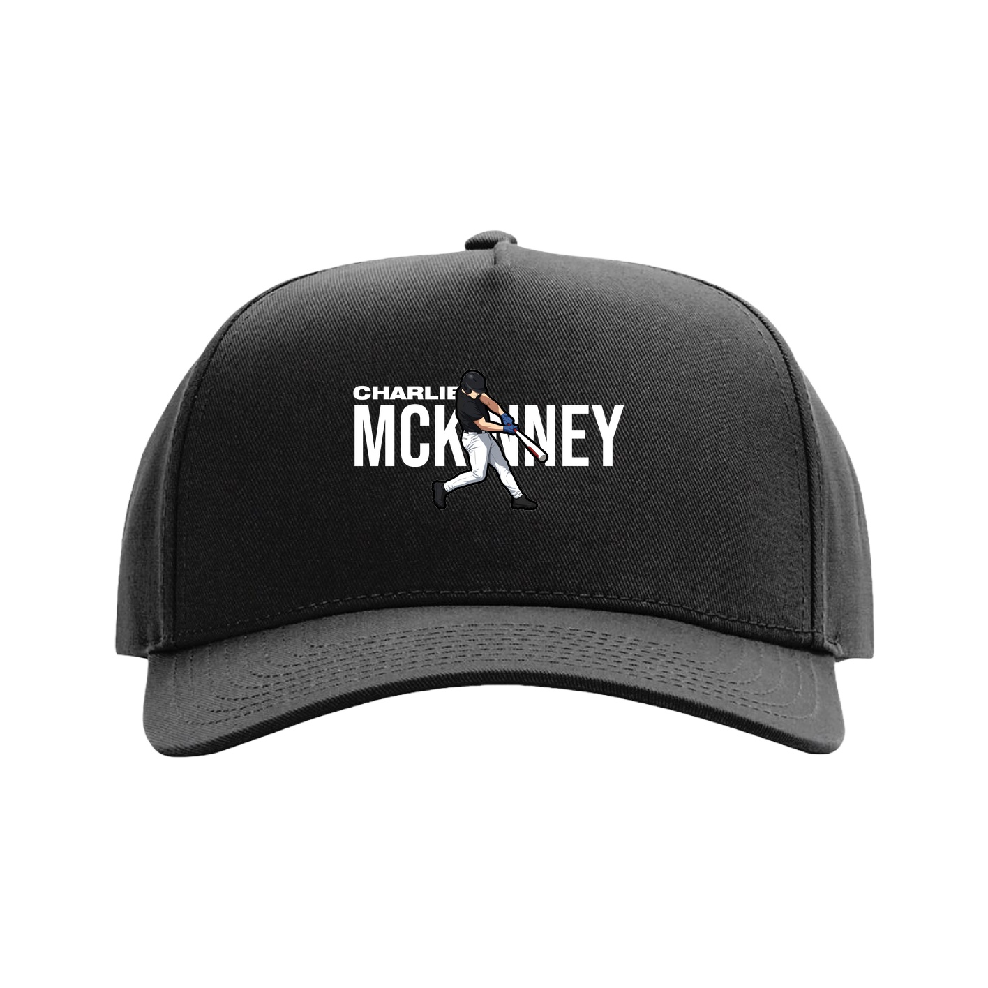 Full Fabric Five-Panel Champ Cap — Player Name in Black