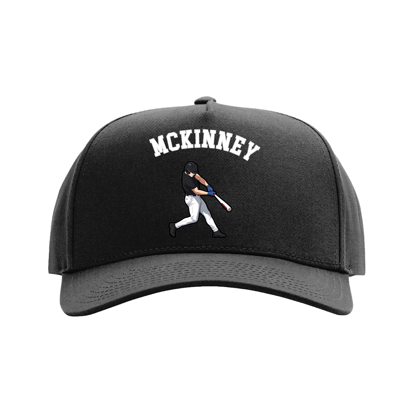 Full Fabric Five-Panel Champ Cap — Shirsey Arch in Black