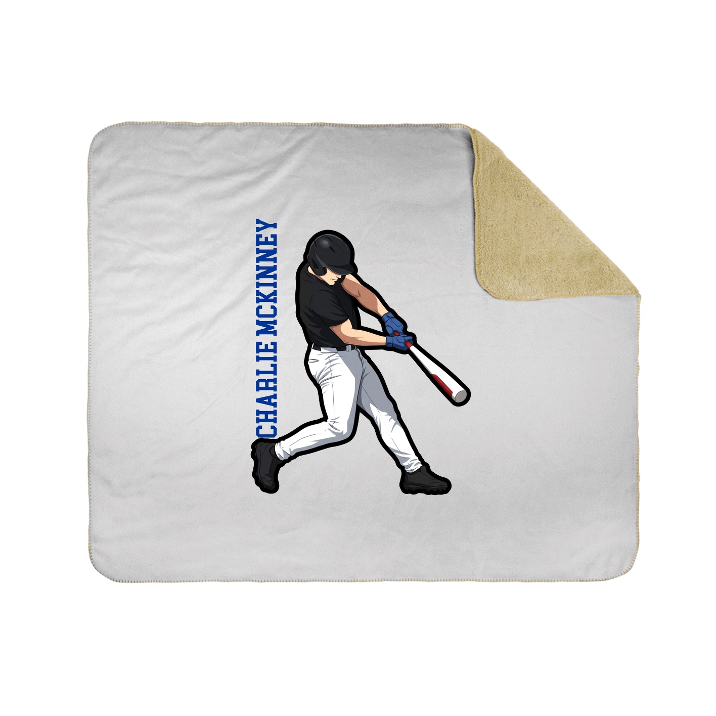 Throw Blanket — Name Vertical in White