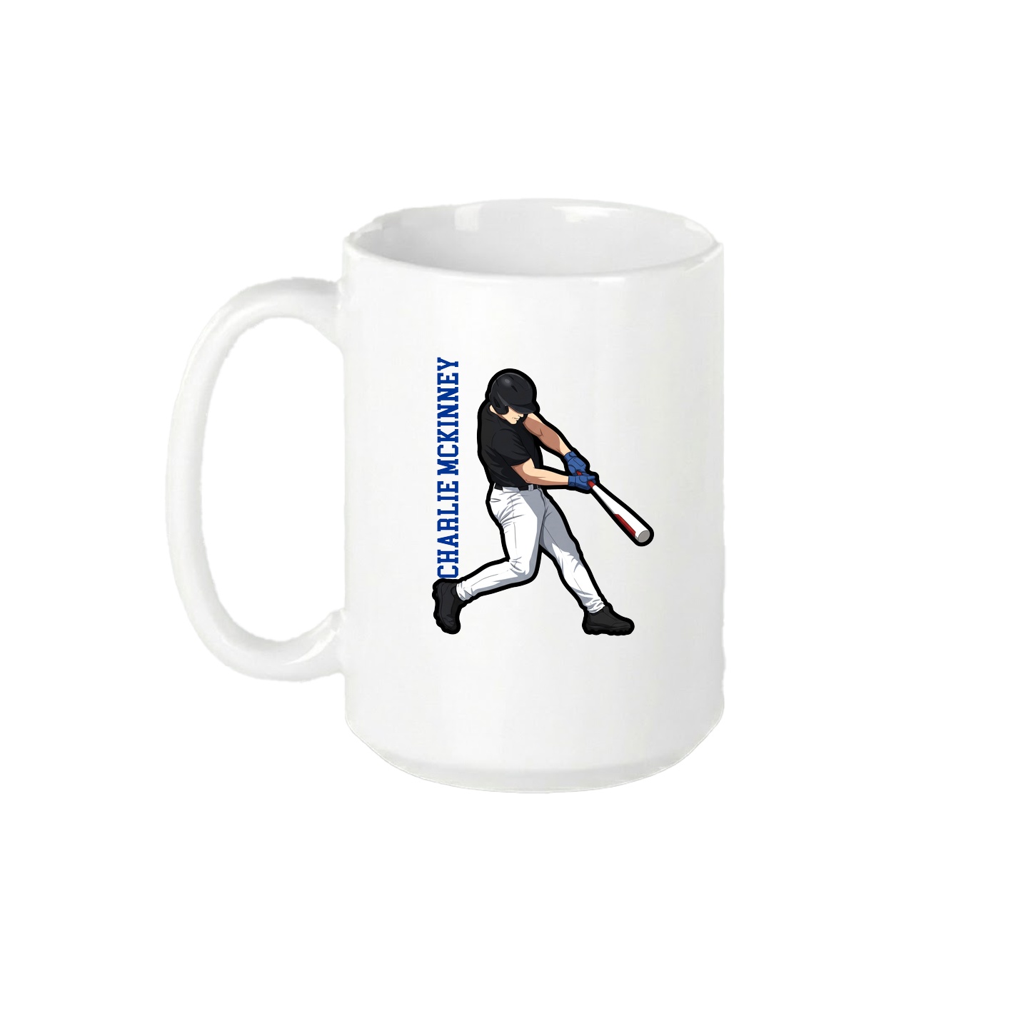 15oz Coffee Mug — Name Vertical in White