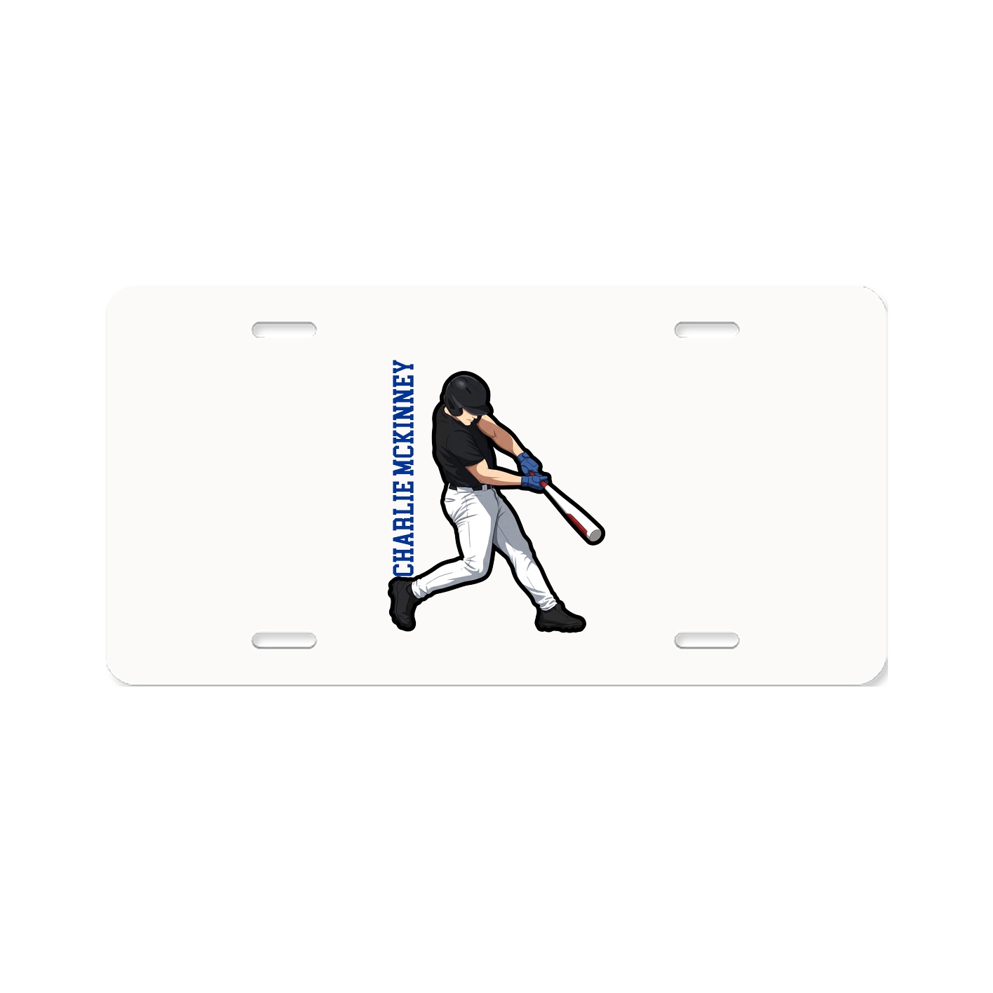 License Plate — Name Vertical in Classic