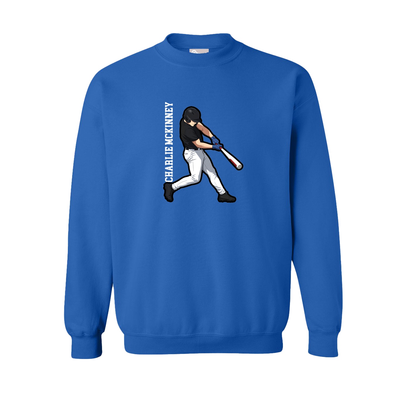 Fleece Crew — Name Vertical in Royal