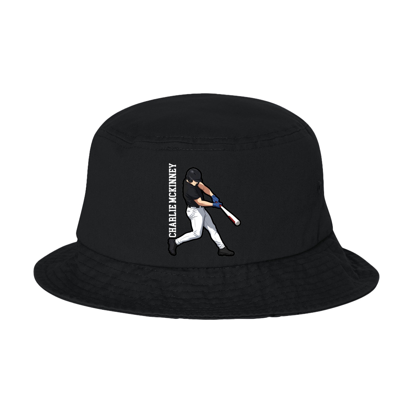 Bucket Cap — Name Vertical in Black