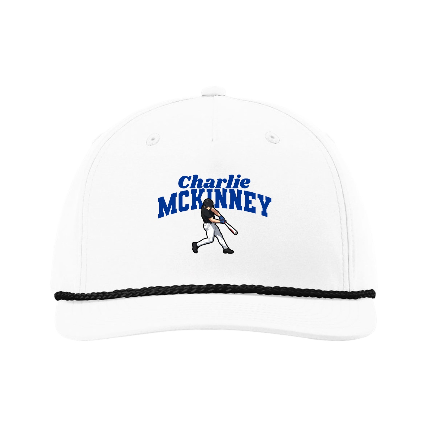 Five-Panel Classic Rope Cap — Signature Arch in White