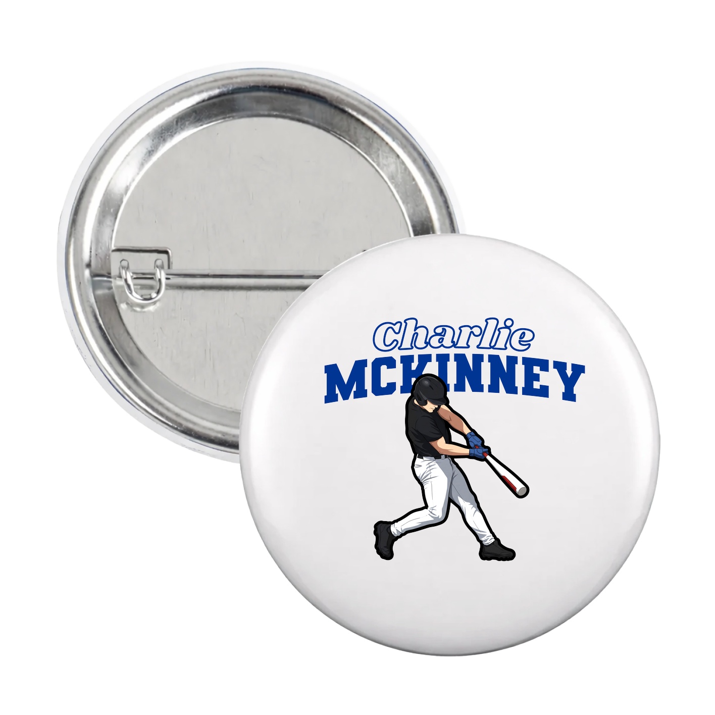 Game Day Button — Name Arch in White