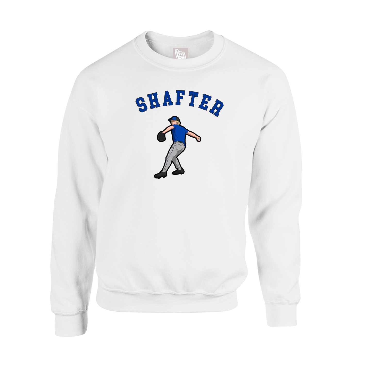 Fleece Crew — Shirsey Arch in White