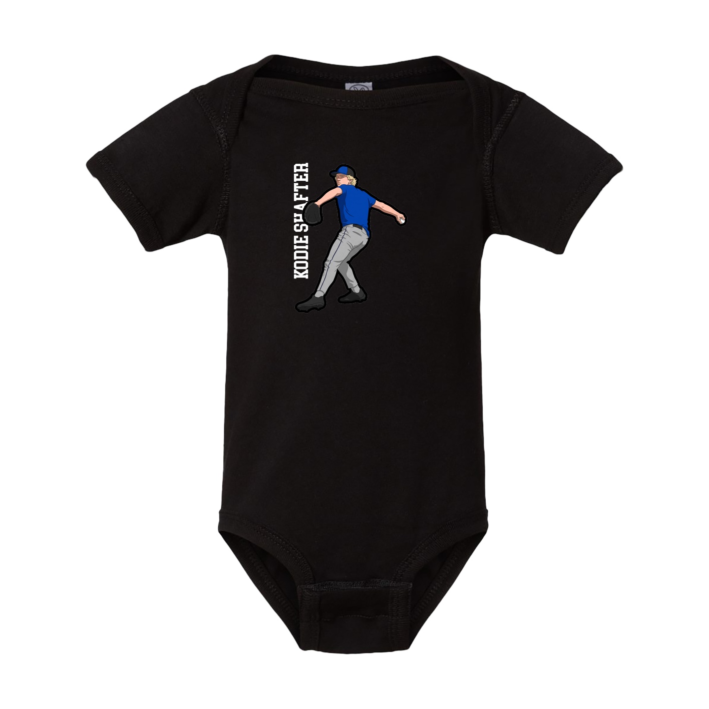 Baby Onesie — Name Vertical in Black
