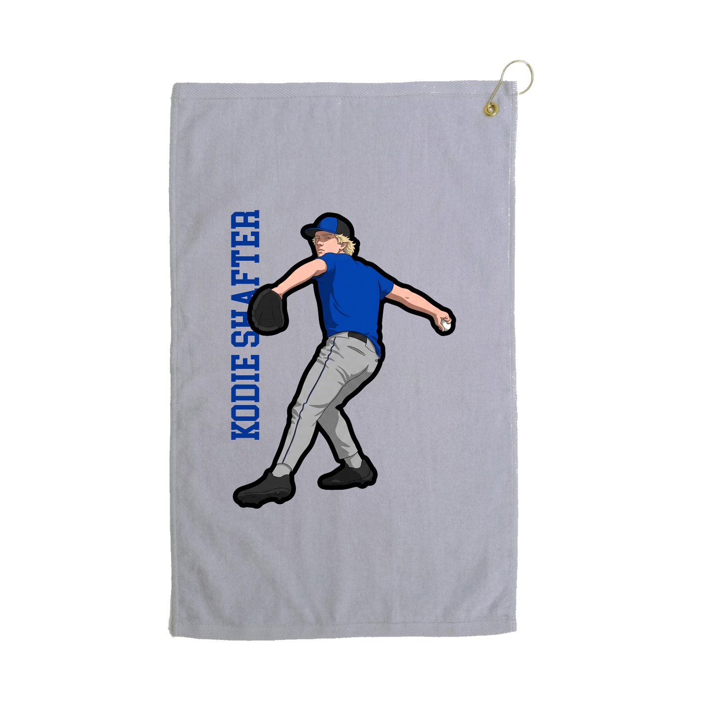 Golf Towel — Name Vertical in Grey