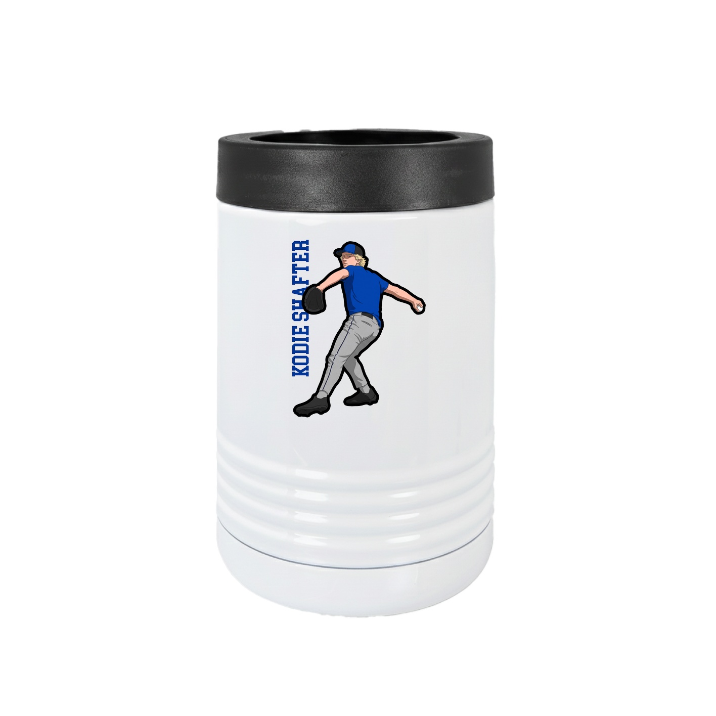 Beverage Holder — Name Vertical in White