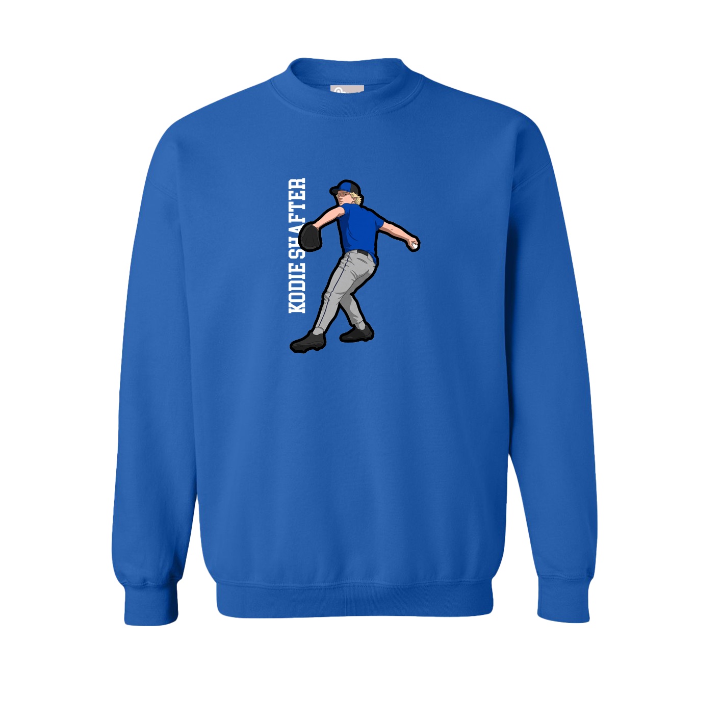 Fleece Crew — Name Vertical in Royal