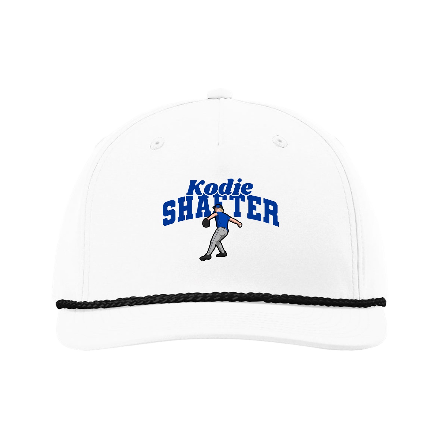 Five-Panel Classic Rope Cap — Signature Arch in White