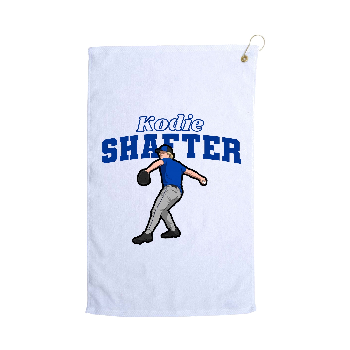 Golf Towel — Name Arch in White