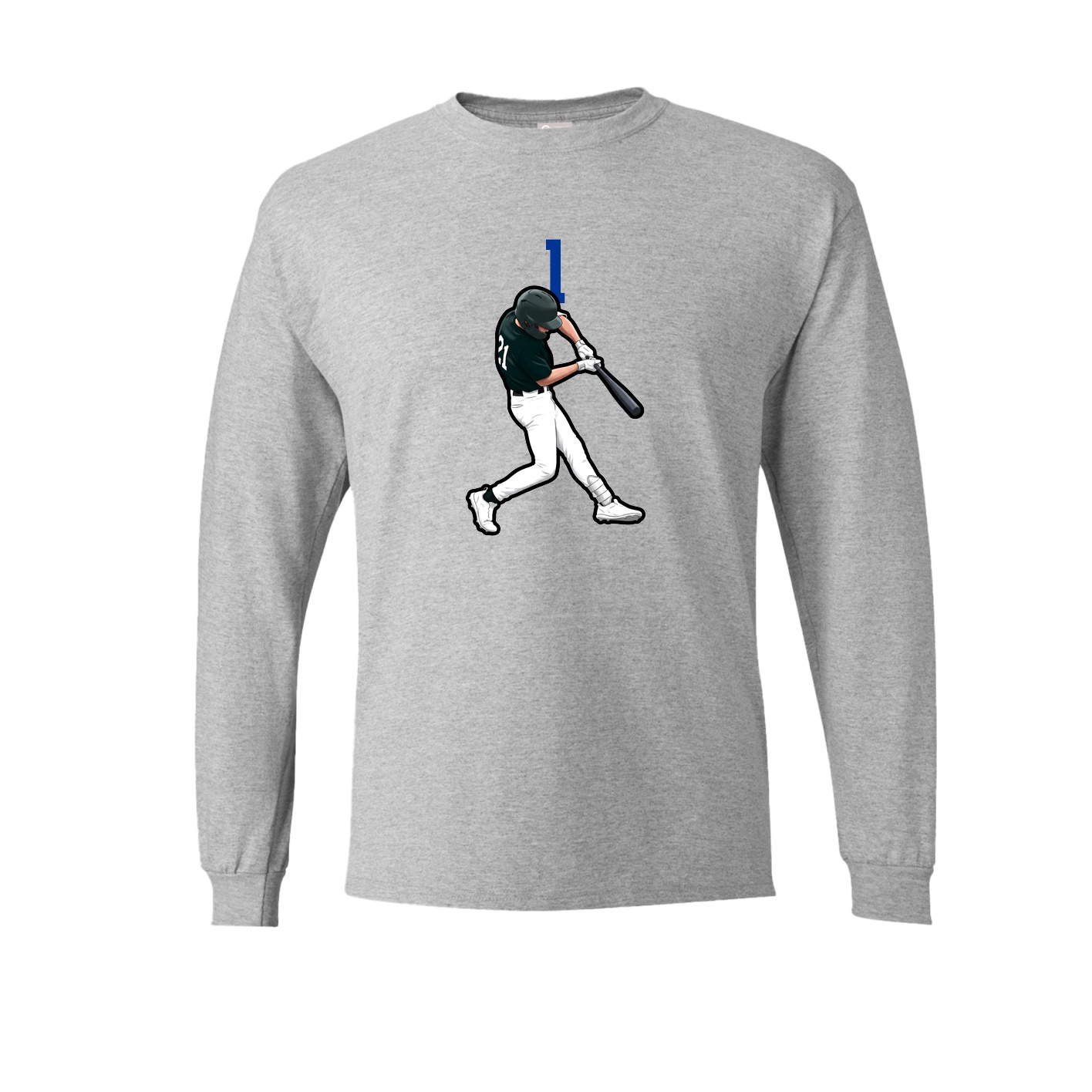 Long Sleeve Tee — Number Top in Grey