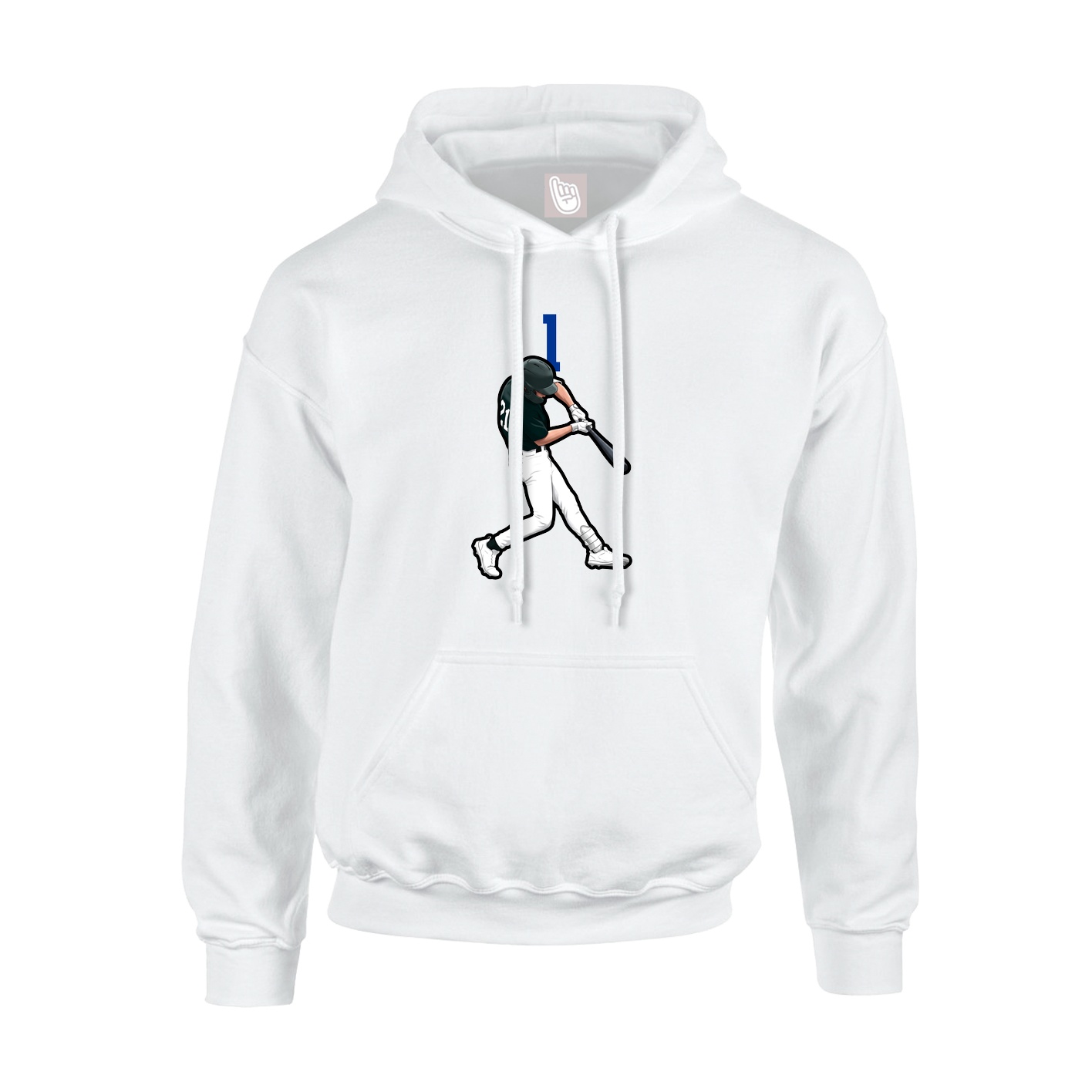 Youth Hoodie — Number Top in White