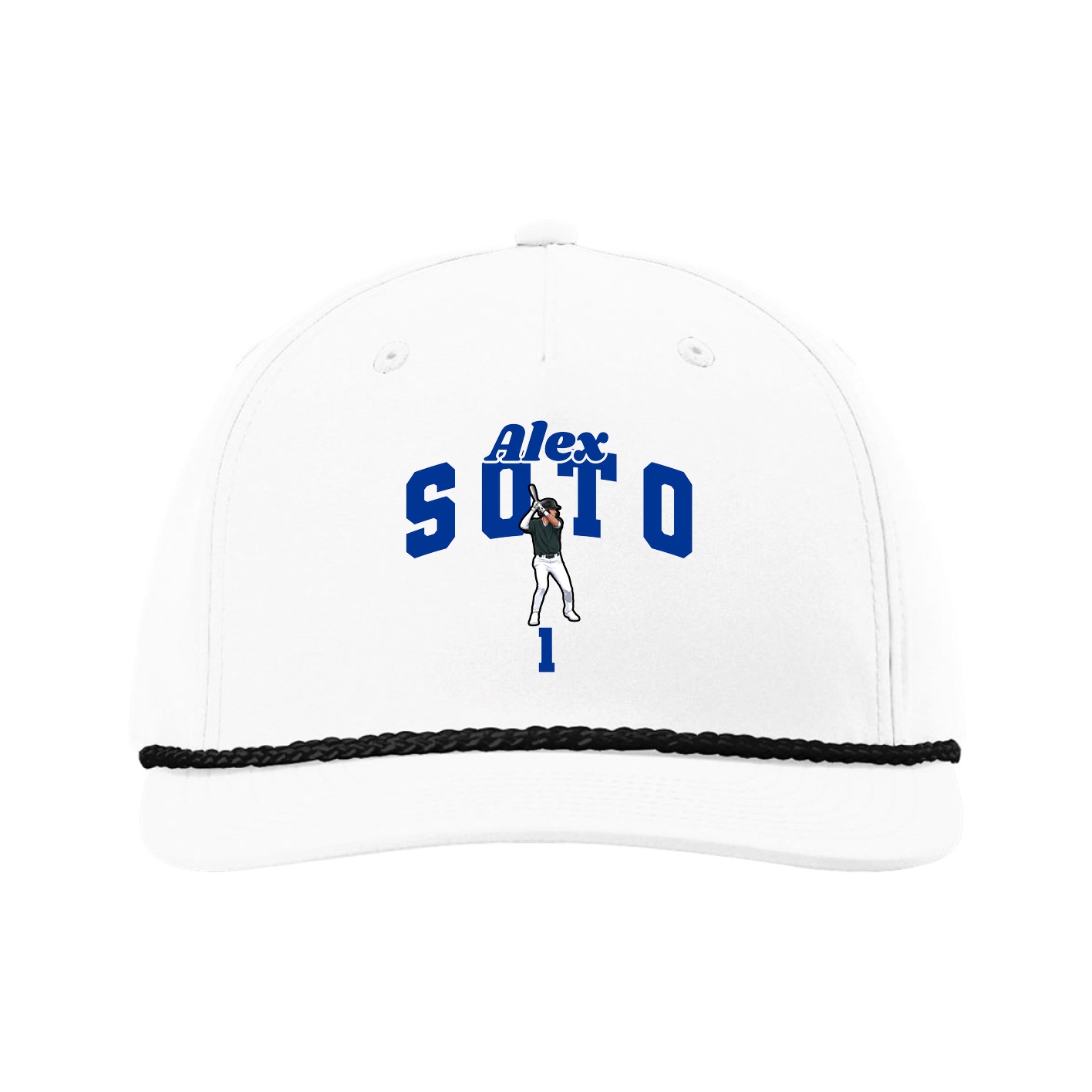 Five-Panel Classic Rope Cap — Signature Arch in White